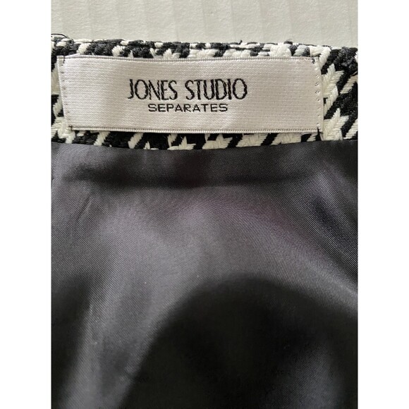 VTG Jones New York Separates 90s Houndstooth Lined Mini Skirt Zip Closure - Picture 7 of 10